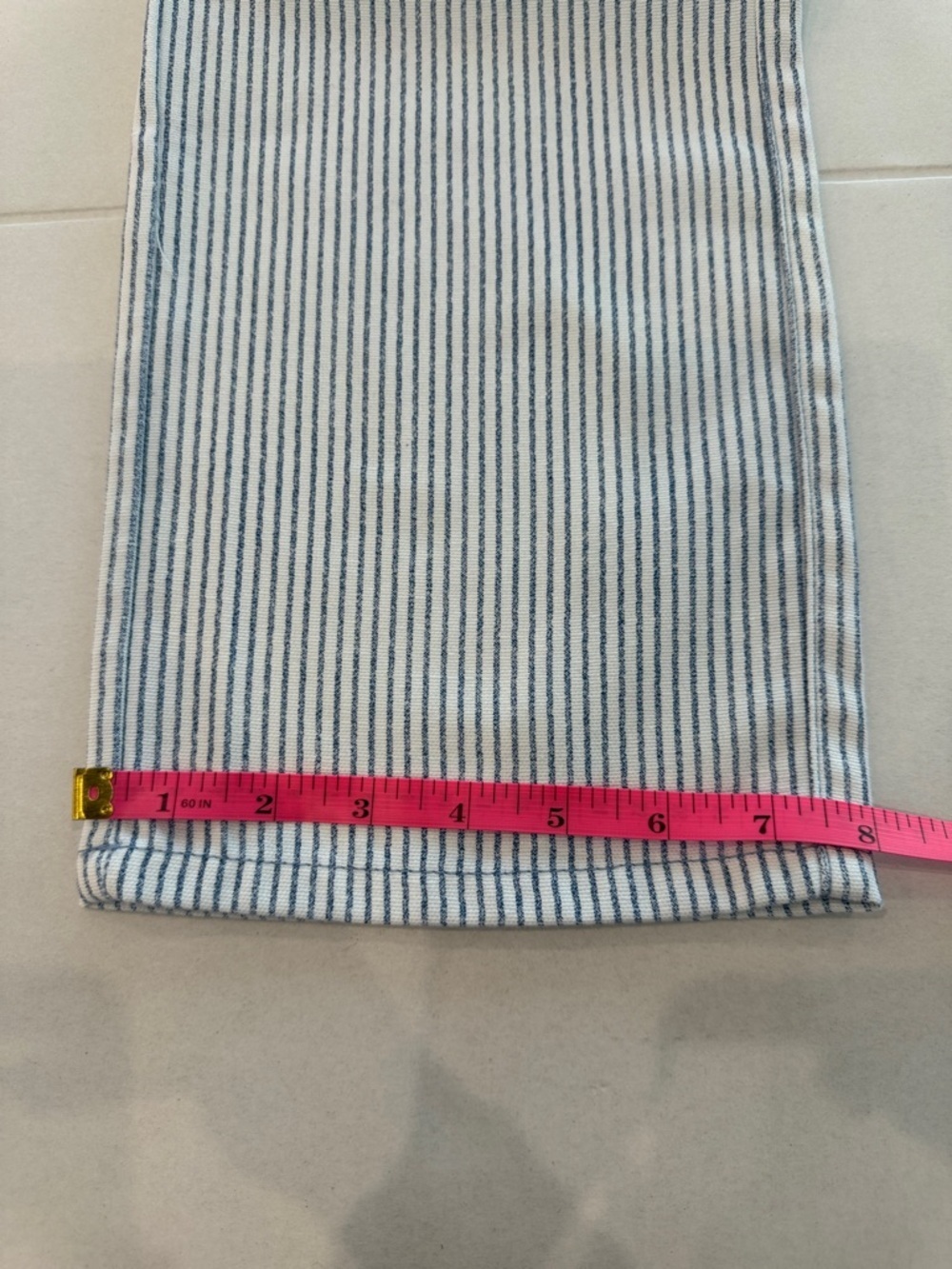 Zara Womens Blue & White Pinstripe Chinos - Picture 5 of 10